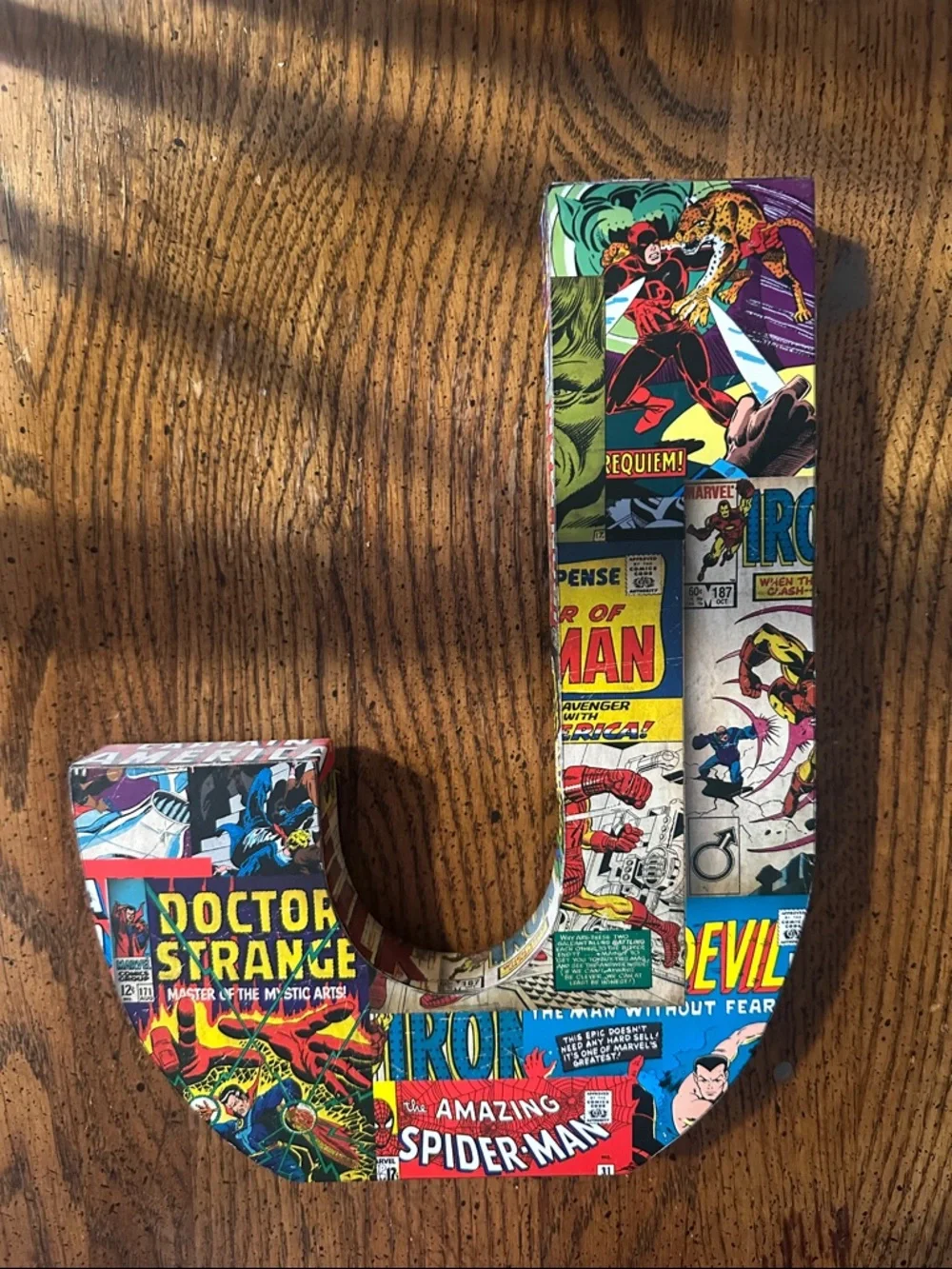 Marvel Comic Collage Letter J